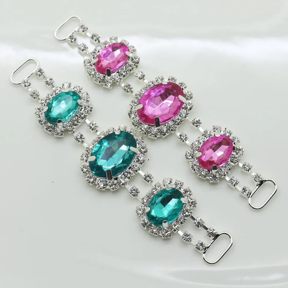 1 шт. Серебряные стразы с кристаллами соединители для купальников