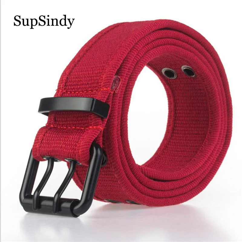 SupSindy Fashion Men&Women Canvas belt luxury Metal pin buckle jeans nylon belt Military Army tactical belts for Men strap male