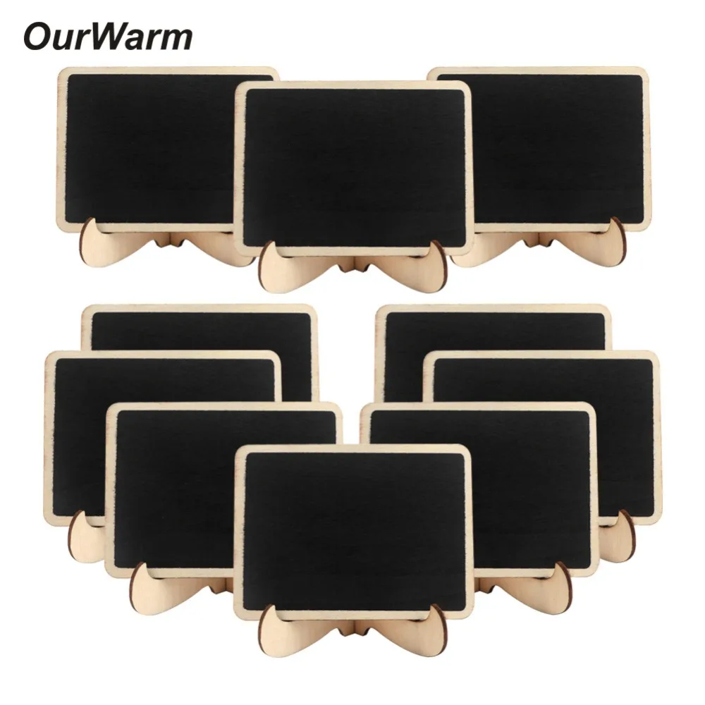OurWarm 10 шт деревянная меловая вывеска 10*7,5 см для номера свадебных столов доски для сообщений зажимы для именных карточек принадлежности для свадебной вечеринки