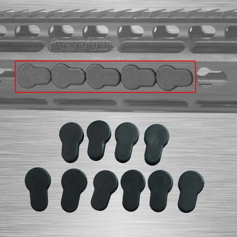 

10 шт. (1 лот) резиновая вставка защитная заглушка для рельса KeyMod RPR Black/Tan аксессуары для охоты