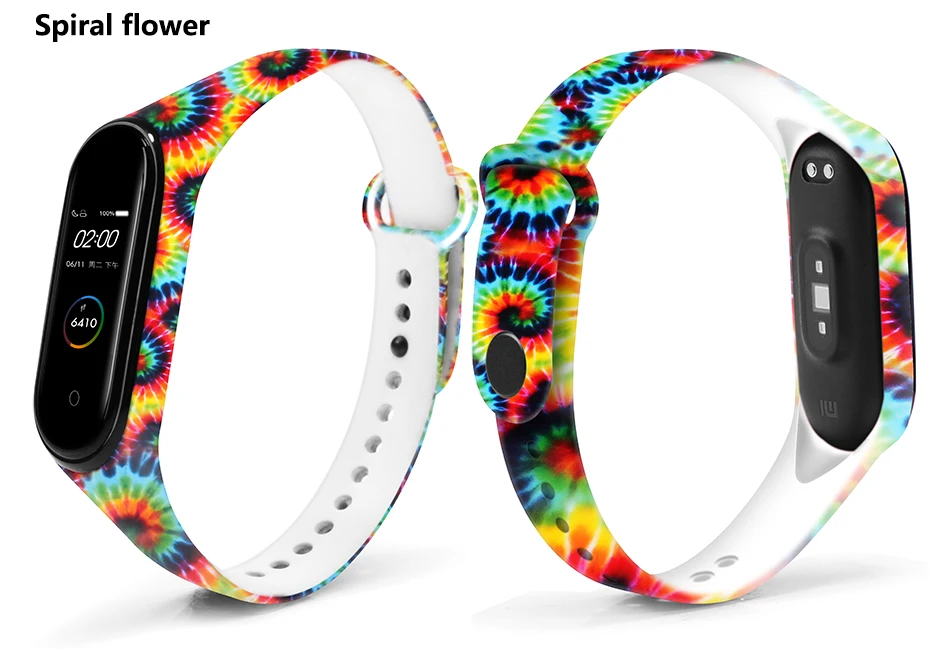 BOORUI Mi band 4 ремешок для xiaomi mi band 4 аксессуары pulsera inteligente силиконовый пояс с цветами Замена для m4 band