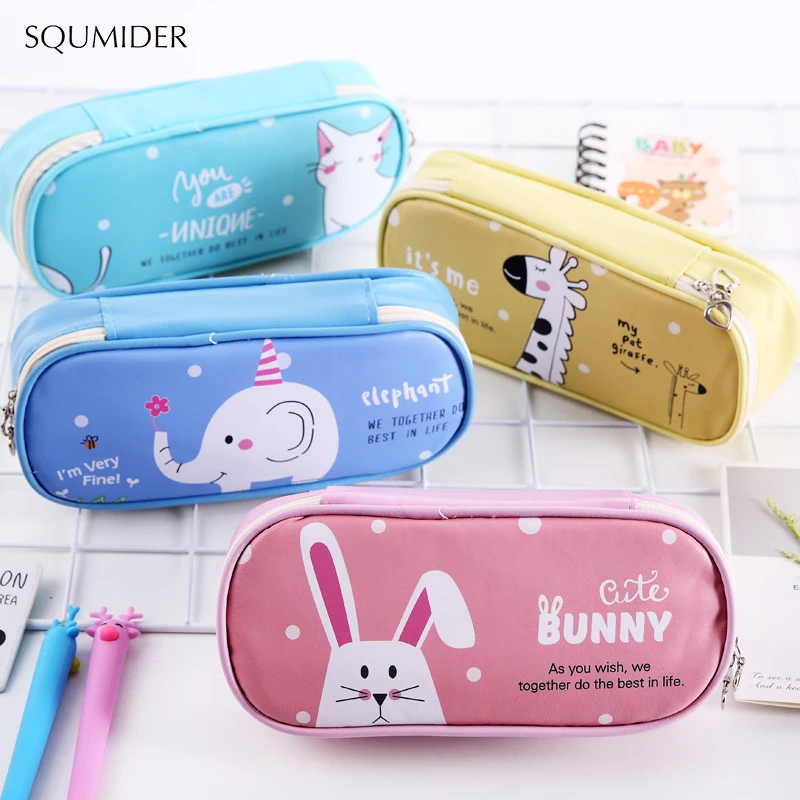 Креативный чехол карандаш с животными простой дизайн сумки на молнии большой