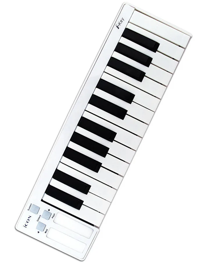 white ICON ikey USB MIDI контроллер клавиатуры 25-note чувствительный к скорости синхронизатор действия - Цвет: white