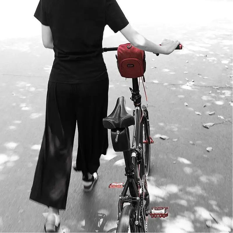 Rhinowalk bicycle handlebar bag for brompton bag folding bike multi fucntion bicycle bag bagpack with waterproof cover and belt