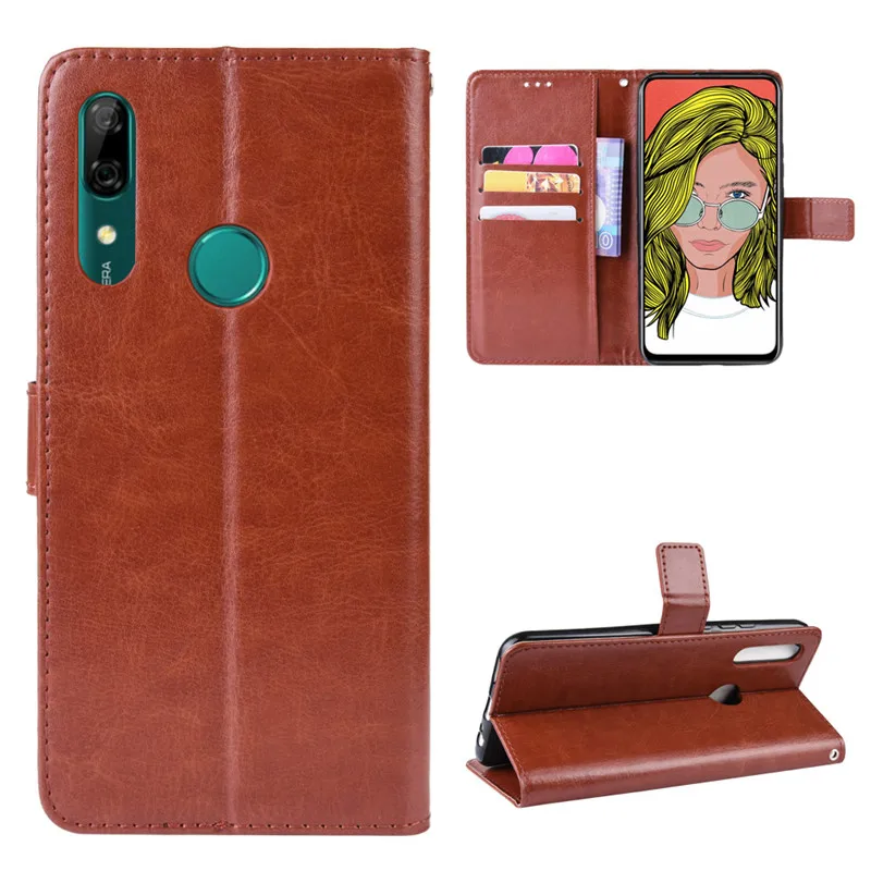 Чехол для Huawei Y9 Prime 2019 Роскошный кожаный флип-кошелек чехол телефона Y 9 с функцией