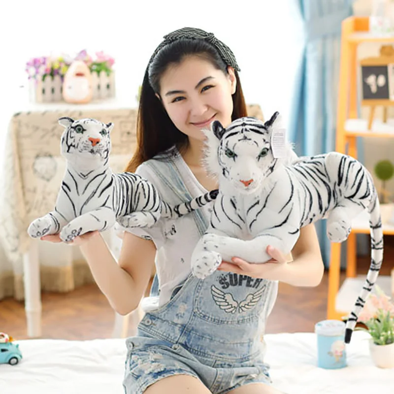 Милые плюшевые белые тигры плюшевая кукла животного Beanie бу живой тигр модель