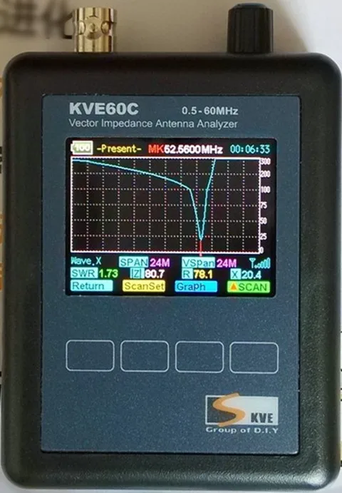 Английская версия HF векторное сопротивление антенный анализатор KVE60c для walkie talkie