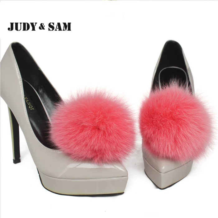 

2 шт./лот настоящий помпон лисий мех помпон Меховые помпоны зажим для обуви Меховые помпоны помпон для шляпа и Сумка Обувь Прикрепленный заж...