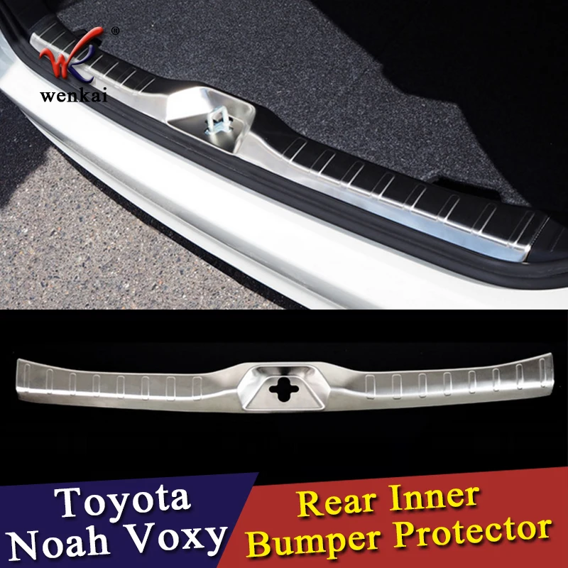 

WENKAI For Toyota Noah Voxy 2014-2018 Stainless Steel Rear Inner Bumper Protector Guard Sill Plate Cover Trim 1pcs Car Styling