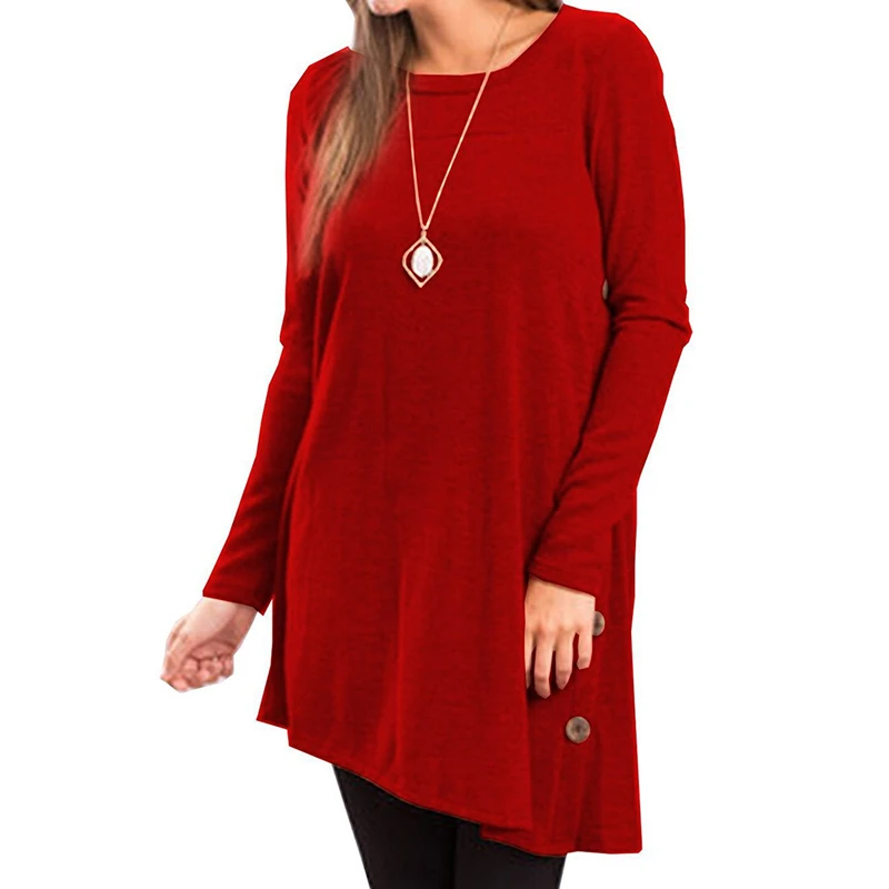 Повседневные осенние зимние мини-рубашки 2018 женские Irregual Hem Button Короткие платья
