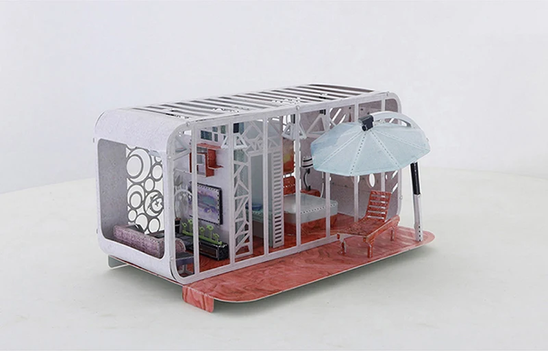 Nanyuan 3D Металл PuzzleL тема домик Строительная модель DIY лазерная резка сборка головоломки игрушки настольные украшения подарок для проверки