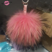 luxury wholesale big pompom fluffy keychain for women backpacks bag charm accessories cute keyring girl best gift sale