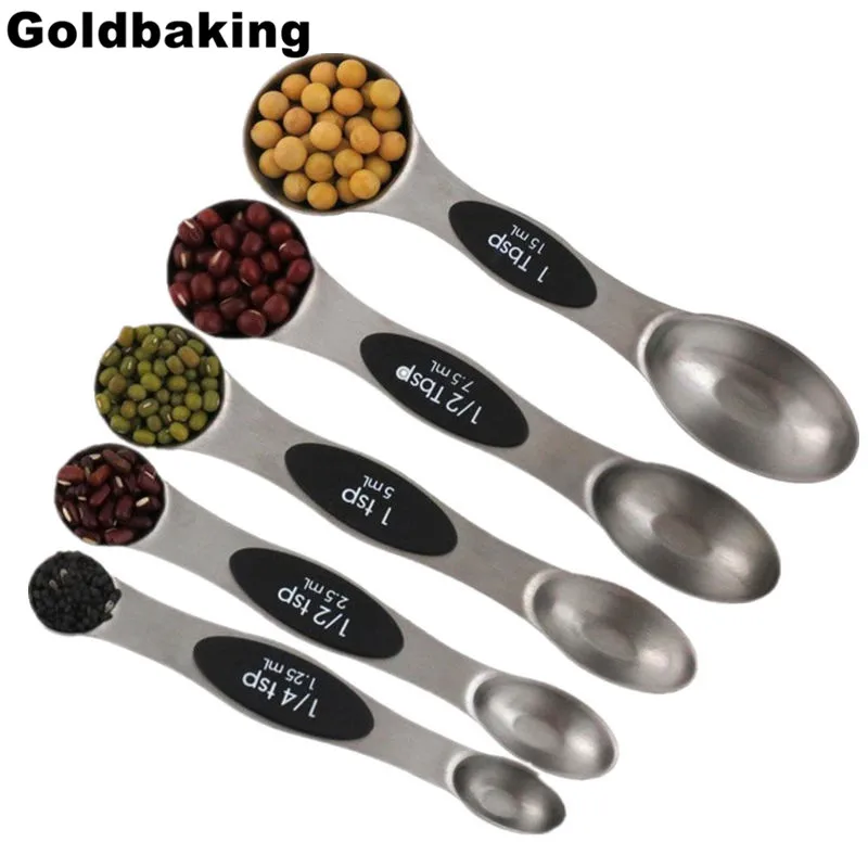 Магнитная измерительная нержавеющая сталь для ложек Goldbaking набор из 5 измерения