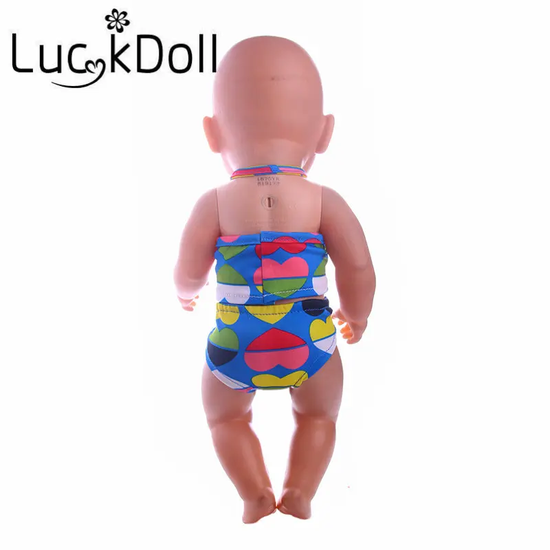 Кроп топы LUCKDOLL с принтом нижнее белье для куклы 43 см или 18 дюймов купальник