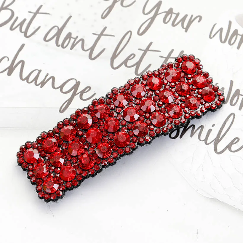 H LEVAO корейский прямоугольник кристалл Rhineston заколки для волос для женщин милые заколки шпильки для волос для девочек аксессуары для волос головной убор - Цвет: H