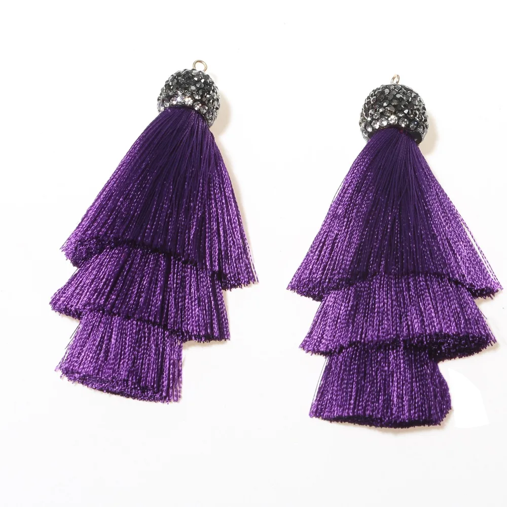 GUFEATHER L190 7.9cm jewelry accessories parts making hand made silk tassel overlapping diy | Украшения и аксессуары