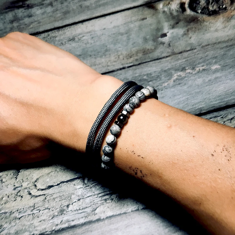 Noter 2 шт браслет Homme модный регулируемый плетеный зонтик веревка Braclet натуральный 6