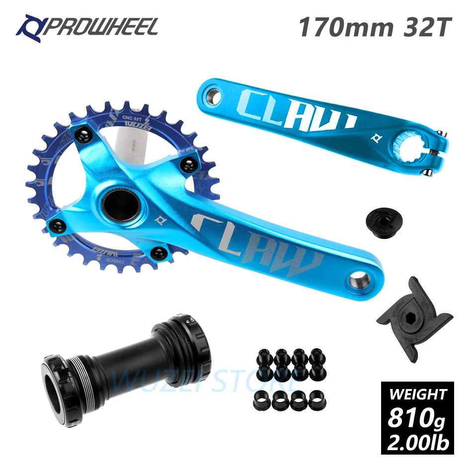 Prowheel 104 BCD mtb велосипед кривошипно 170/175 мм/30/32/34/36/38 T Круглый Звездочка с каретка BB шатун для горного велосипеда - Цвет: 170 Blue 32T and BB