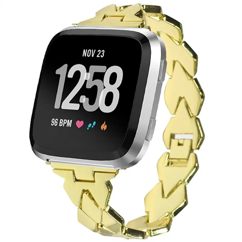Сменный ремешок в форме алмаза для часов Fitbit Versa из нержавеющей стали |