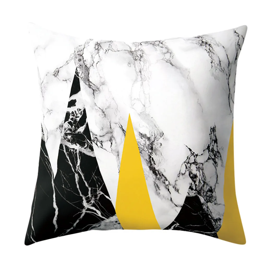 Желтый чехол для подушки с геометрическим рисунком 45х45 см наволочка объятий из