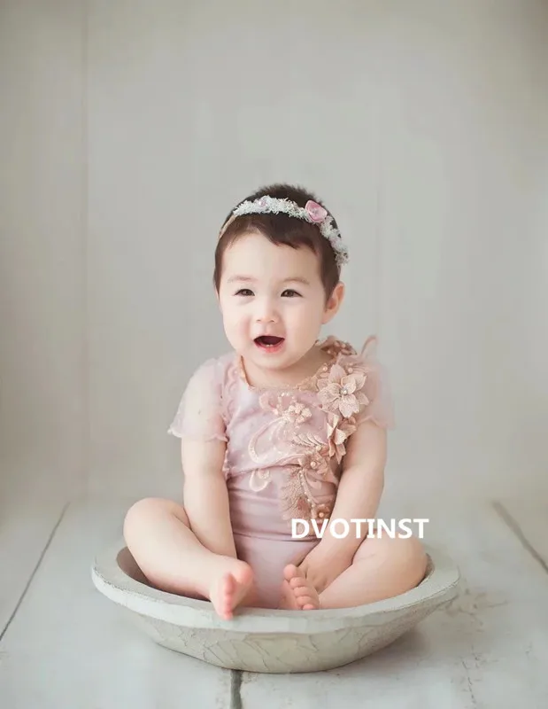 Dvotinst Baby Girls Photography Props Cute Lace Flora Outfits Dresses Clothes Set Fotografia Accessories Studio Shooting | Детская