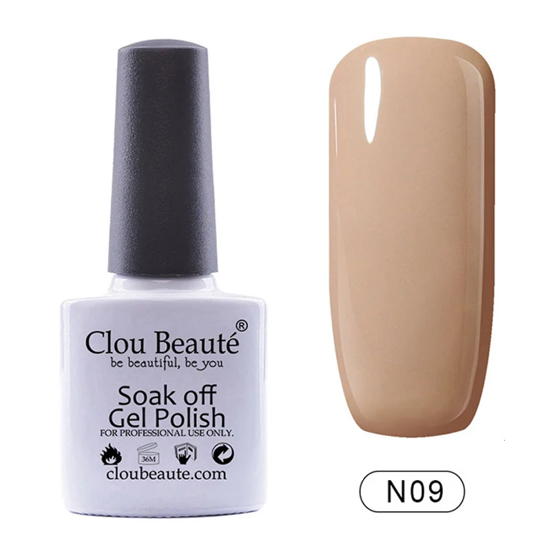 N09 Clou Beaute УФ гель лак для ногтей 10 мл телесный серии цвета замочить от Гель-лак бежевый Гель-лак для нейл-арта Vernis Полупостоянный N04 - Цвет: N09