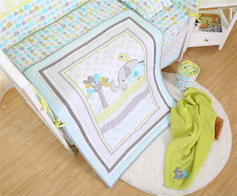 Хлопковое детское спальное одеяло с милым мультяшным слоном вышивкой удобное и