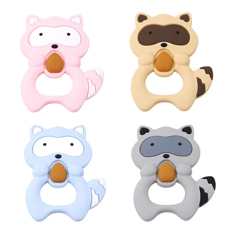 Детский силиконовый Прорезыватель для зубов в форме енота | Мать и ребенок