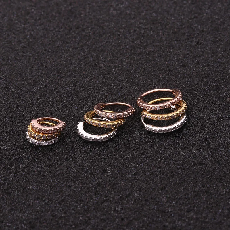 Sellsets 1PC 6/8/10 мм Cz Нос кольцо ложная спиральный для хряща серьги Daith уютно Rook на