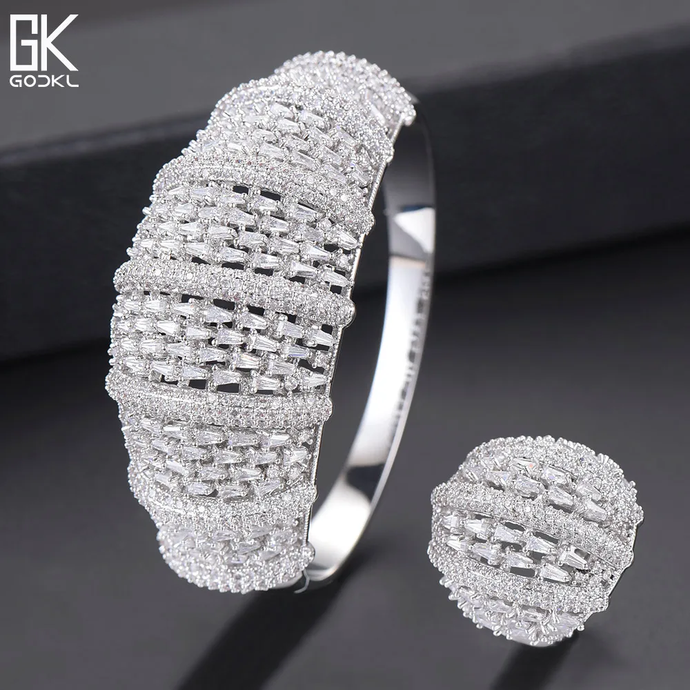 Godki роскошный комплект из 2 предметов Африканский нигерийский браслет с кольцами