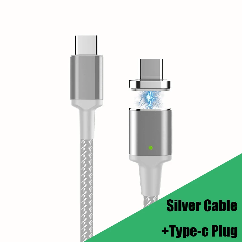 5А Магнитный usb type-C кабель PD провод для быстрой зарядки USB C кабель быстрой зарядки для Macbook Pro type-C Кабо Для samsung S10 Xiaomi - Цвет: Silver