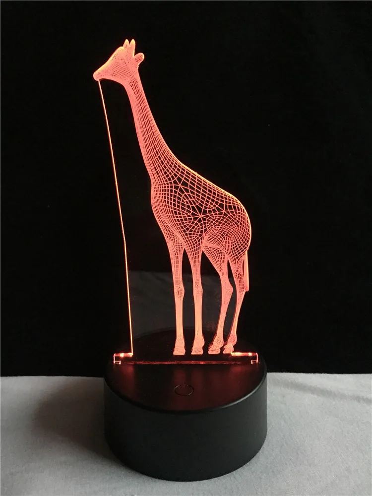 GAOPIN Животные Жираф 3D лампа светильник RGB светодиодный USB Настроение Ночной