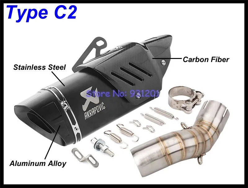 Выхлопная труба мотоцикла для Kawasaki Z900 2017 2018 2019 A2 средняя с Akrapovic глушитель