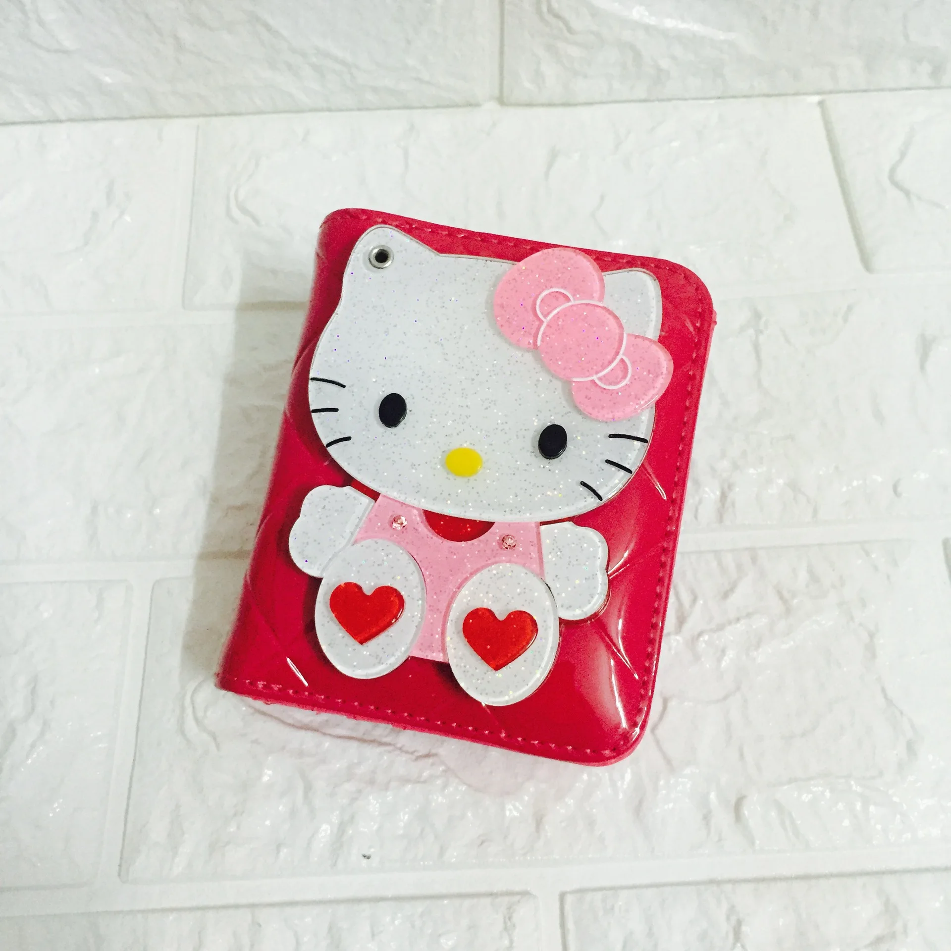 Модный маленький короткий кошелек с сердечками hello kitty женский кожаный кошельки