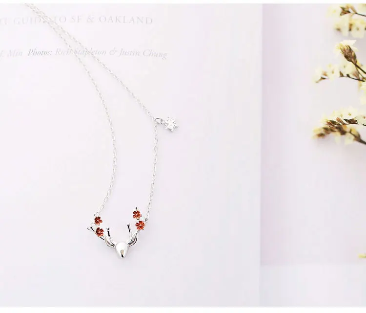 Ожерелье чокер из серебра 2017 пробы с кулоном в виде лося|jewelry chain|jewelry loopjewelry embossing |