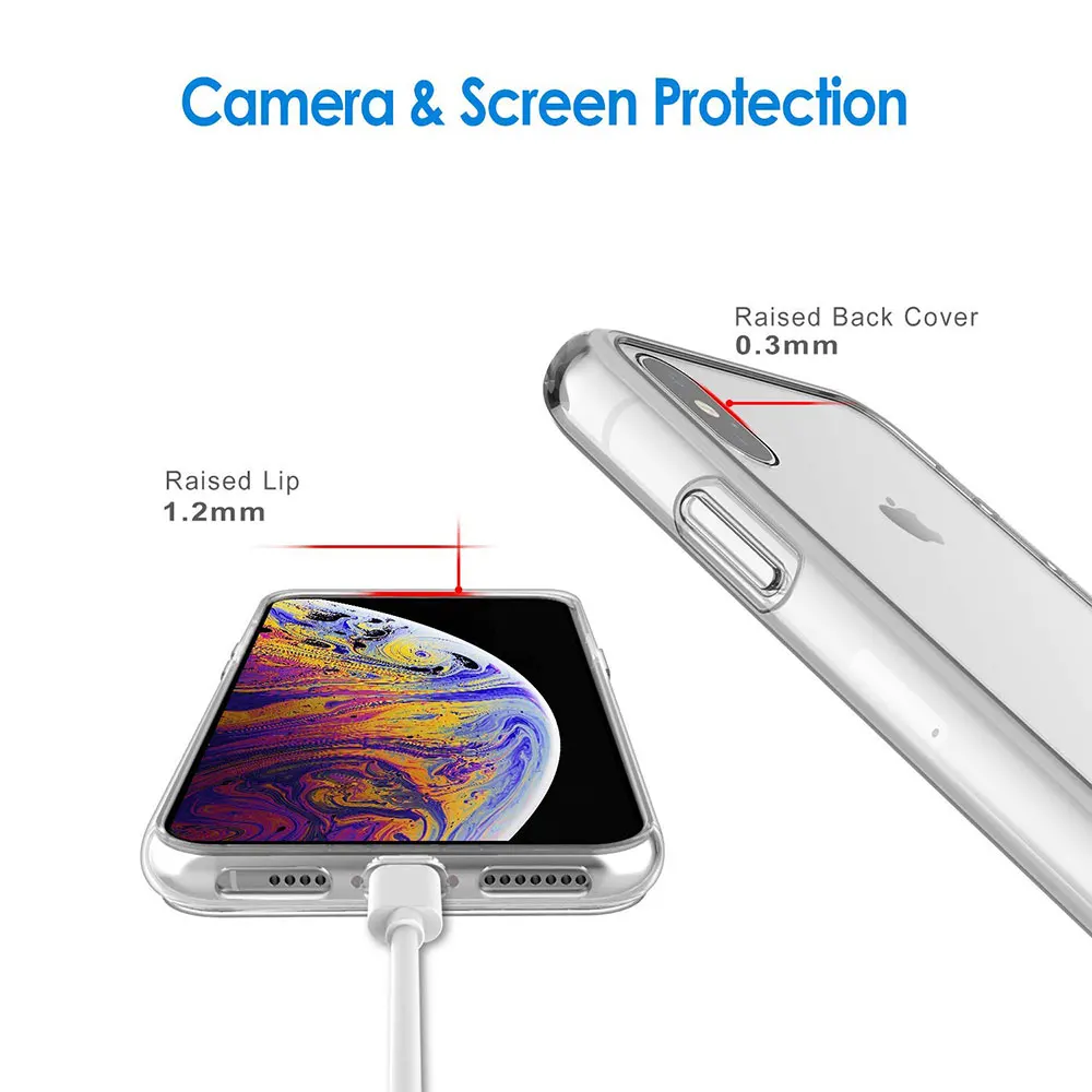 Чехол Ascromy для Apple iPhone XS прозрачный силиконовый чехол из ТПУ и поликарбоната X Max XR 7