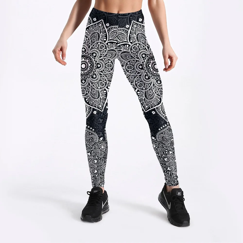 Новинка, 4XL, Aztec, Круглый, мандала, цветочный принт, пуш-ап, тонкие колготки, для фитнеса, для женщин, для бега, для спортзала, для йоги, штаны для женщин, спортивные Леггинсы