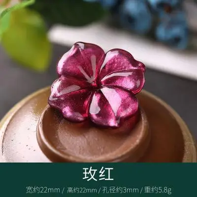 rose red Серебряная фольга чешские лепестки стеклянные бусины 18 мм/22 мм Diy ручной работы аксессуары для изготовления ювелирных изделий - Цвет: rose red