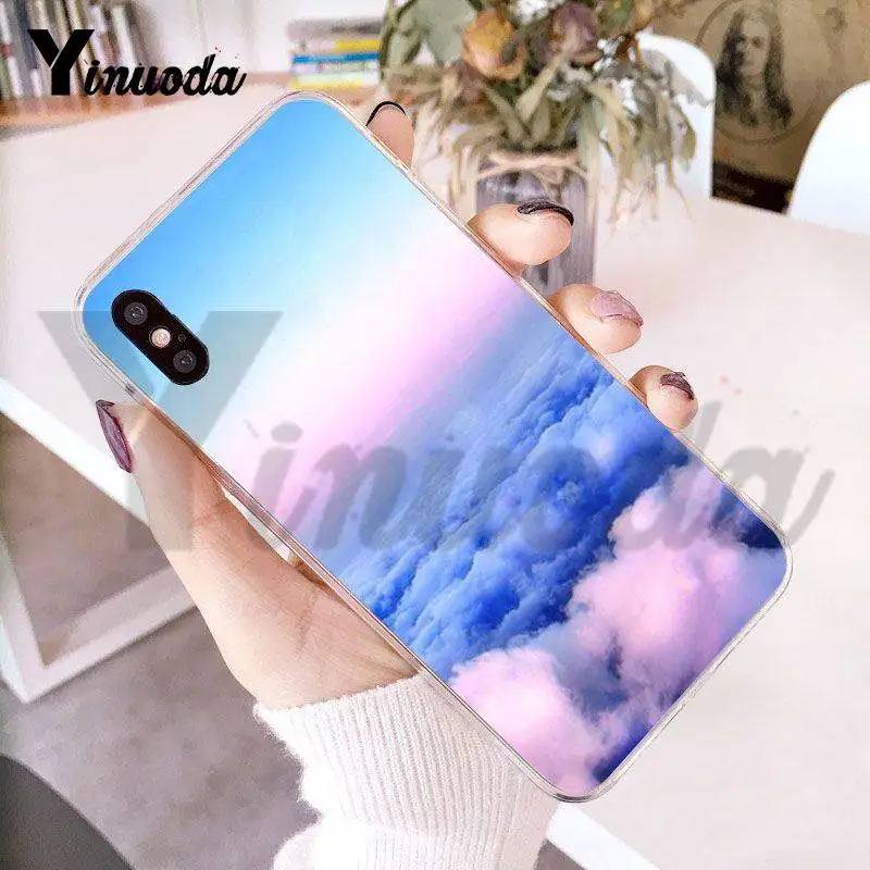 Чехол Yinuoda для iphone 7 6 X розовый милый чехол телефона с изображением неба космоса
