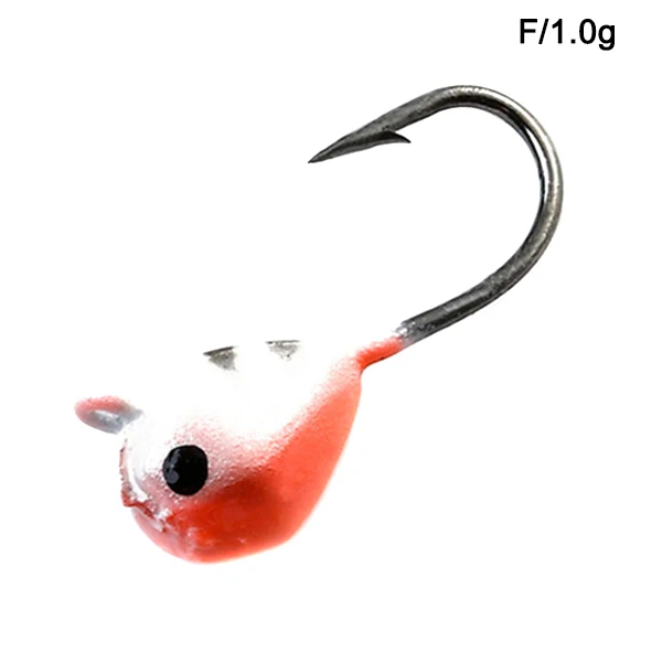 F 1g 5 Pcs Winter Ice Fishing Hook Lure Mini Metal Bait Fish Head Hook Bait Jigging Fishing Tackle KH889 - Цвет: F 1g
