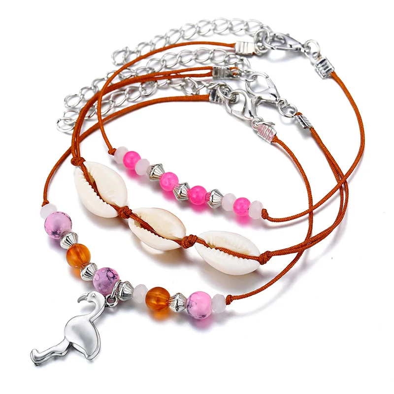 Браслет на лодыжку женский многослойный Ювелирное Украшение с подвеской