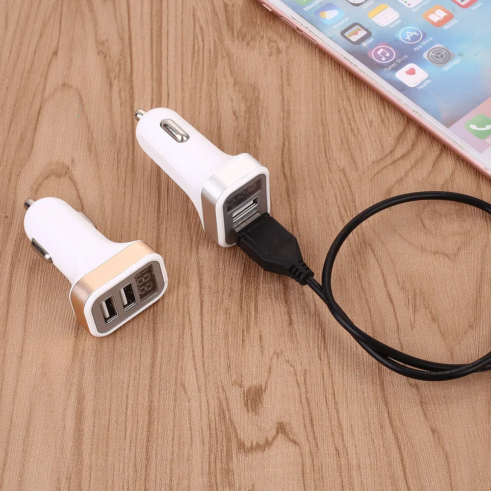 Автомобильный прикуриватель power Dual USB адаптер питания с экраном