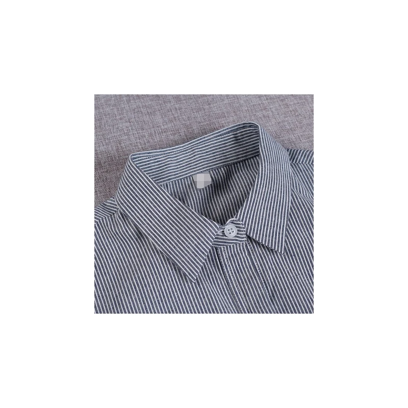 Long Paragraph Striped Shirt Women Tide Models Cotton 2018 Spring New Gray White Wild Loose Thin Cover Meat Shir CJY08 | Женская одежда