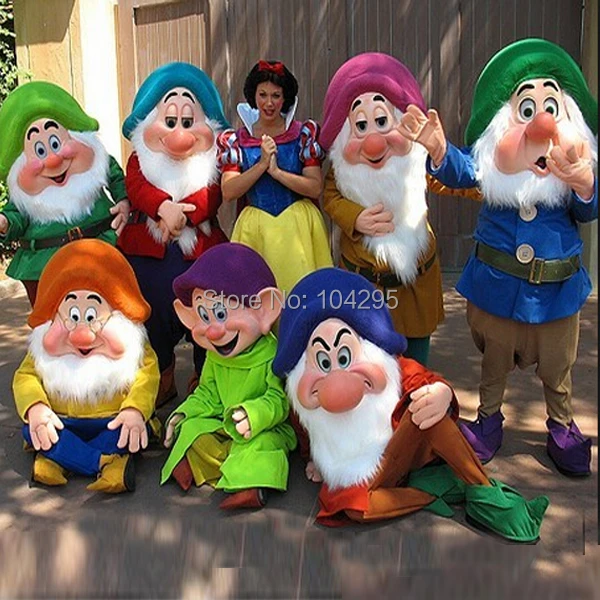 Ohlees реальные фотографии Делюкс Dopey доктор башмачок семь гномов талисман костюм