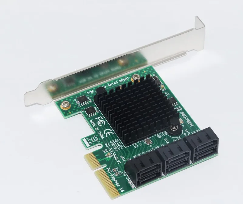 6 портов SATA 3,0 6 Гбит/с PCI-Express плата расширения адаптер Riser один порт до 500 МБ ASMedia 1061+ 1093x2 чипсет для майнинга