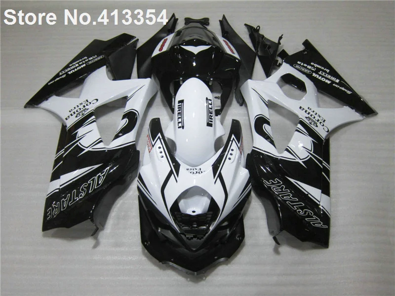 Горячая Распродажа Обтекатели для Suzuki GSXR 1000 07 08 белый черный комплект