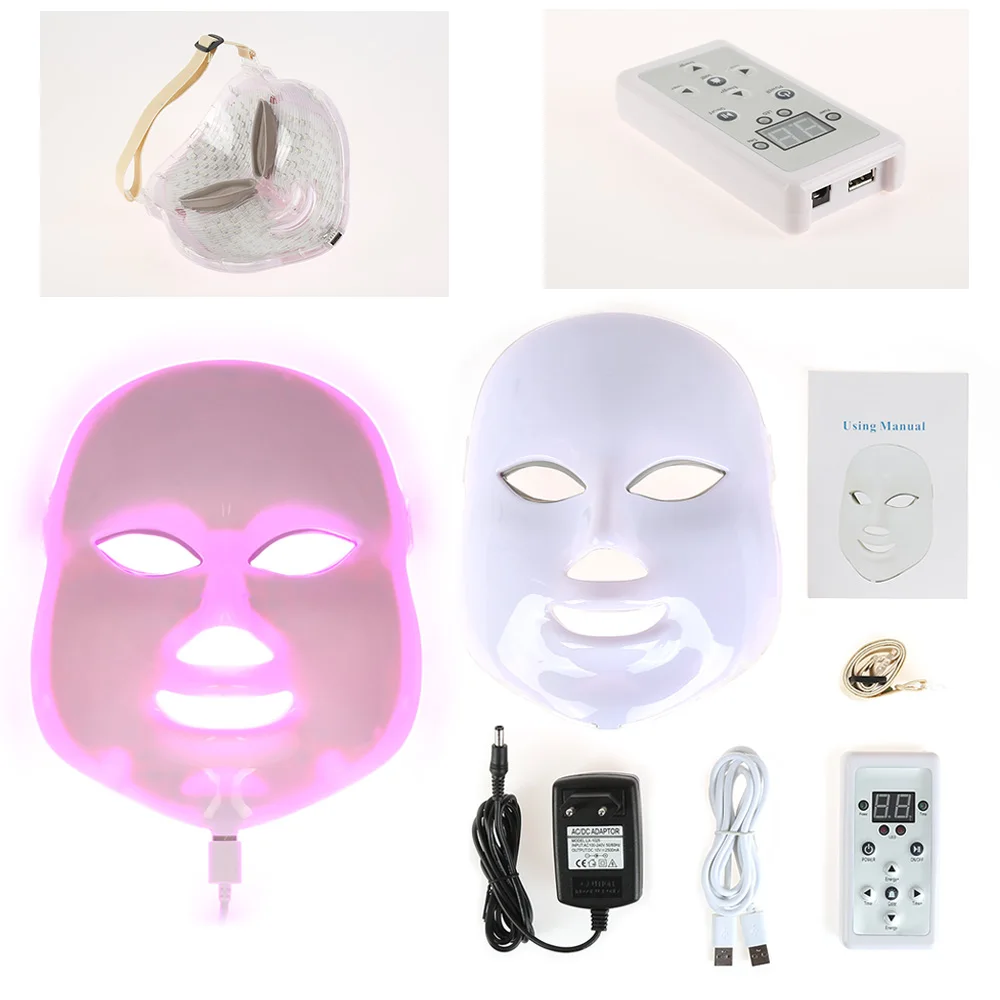 Elecool 3 Цвета США Plug Свет микротоковая маска для лица Свет Фотонной Терапии Красота машины омоложения маска для лица