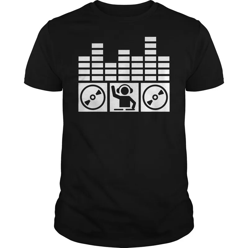 DJ эквалайзер музыка удобные круглым вырезом короткий рукав с Для мужчин