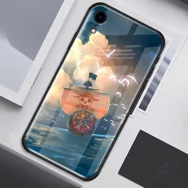 010 Чехол Из Закаленного Стекла one piece Luffy аниме для Apple iPhone XR 7 8 6 6S Plus 11 Pro X XS MAX черный мягкий чехол для мобильного телефона - Цвет: 010