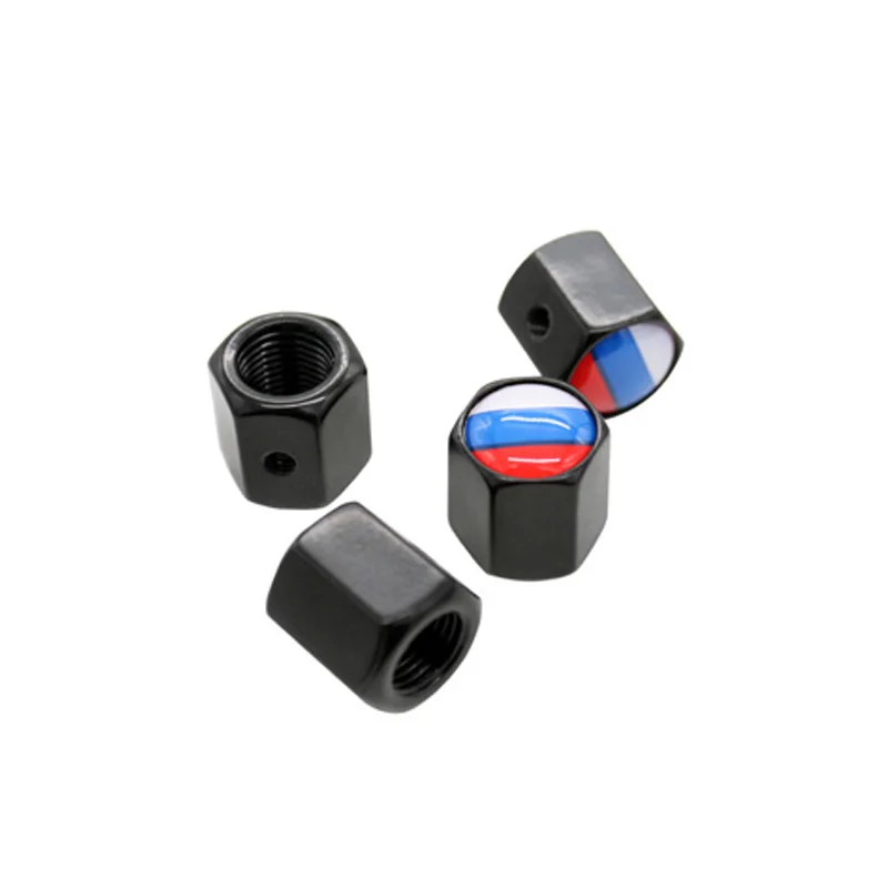 4 шт./компл. Противокражные колпачки клапанов с логотипом российского флага